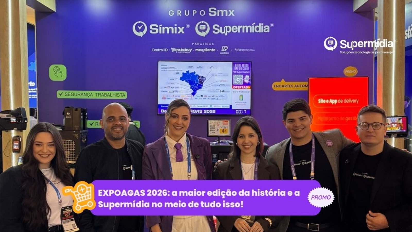 Supermídia na EXPOAGAS 2026 no Centro de Eventos FIERGS em Porto Alegre